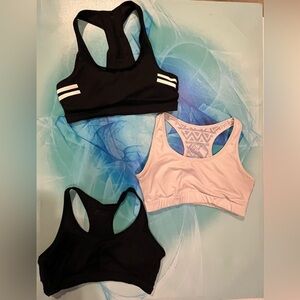ZYIA Black and White Sports Bra Trio